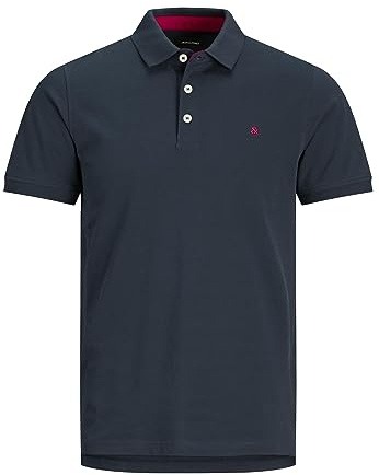 JACK & JONES Herren Poloshirt JJEPAULOS - Relaxed Fit Plussize XXL-8XL Baumwolle, Größe:5XL, Farbe:Navy Blazer 12143859