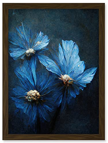 Doppelganger33 LTD Simple Elegant Cornflower Artwork Framed Wall Art Print A4
