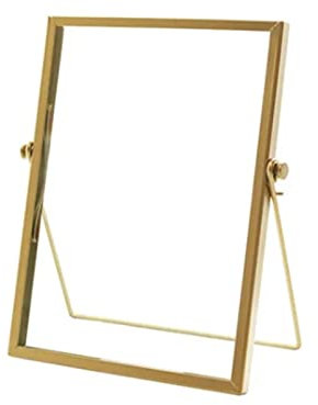 Deosdum Gold-Fotorahmen-Display, Transparentes Glas, Eisen, Tischplatte, Rahmen Getrocknete Blumen, Personalisierter Fotorahmen, Zertifikat, Dokument, Familienbilder, Halter