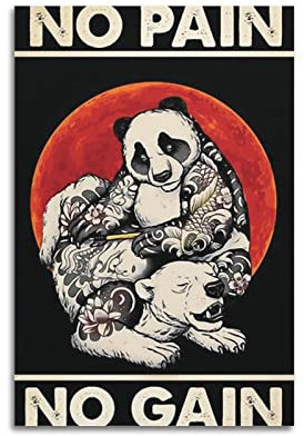 All Pain No Gain Poster All Pain No Gain Leinwandkunst Poster Bild Modern Office Familie Schlafzimmer Dekorative Poster Geschenk Wanddekoration Gemälde Poster 30 x 45 cm