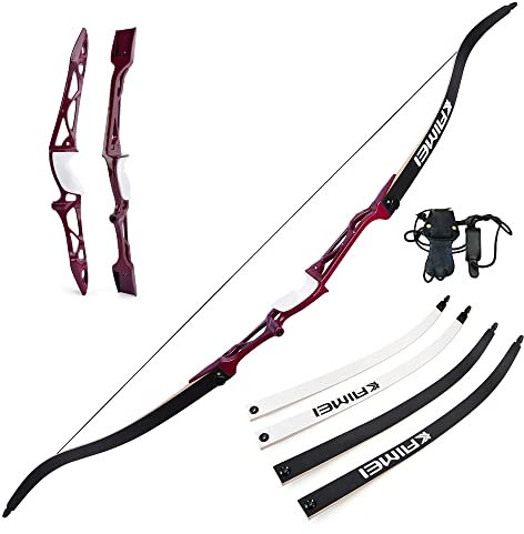 surfwolf Bogenschießen Recurve Bogen 66 68 70 Target Recurve Bogen 12-40 lbs Takedown Recurve Bogen Wettkampf Recurve Bogen Jagdbogen(Rot2,70-32lbs)