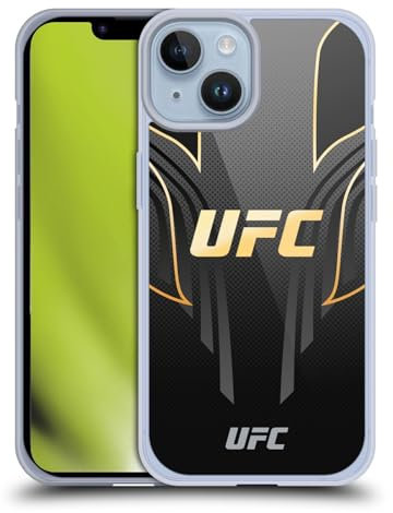 Head Case Designs Offizielle UFC Schwarz Gold Jersey Logo Gelhülle [Militärischer Schutzgrad] Kompatibel Mit Apple iPhone 14 Und Kompatibel Mit MagSafe