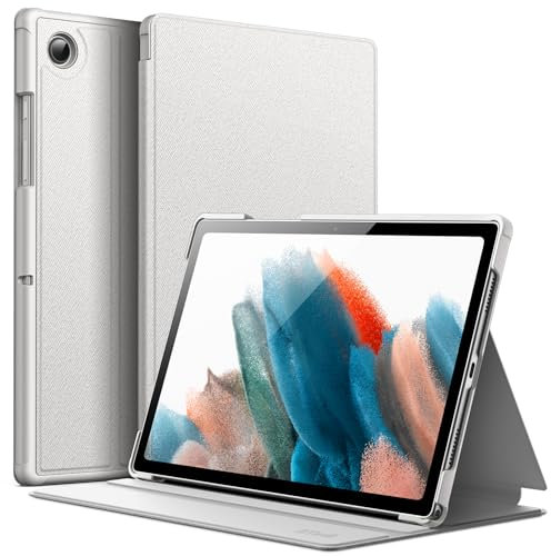 JETech Funda para Samsung Galaxy Tab A8 10,5 Pulgadas 2021 (SM-X200/X205/X207), Slim Folio Protectora Tablet Carcasa, Múltiples Ángulo de Visión, Auto-Sueño/Estela (Plata)