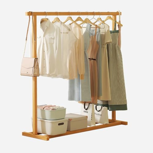 Portant-vêtements en bois massif, porte-manteau sur pied pour suspendre les vêtements, portant penderie à vêtements pour chambre, vestiaire, hauteur 125 cm ( Color : Natural , Size : 80x40x125cm )