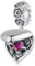 Ciondolo Charm Rosa per Bracciale Pandora, Ciondolo a Forma di Cuore in Argento Sterling 925 come Regalo Gioiello per Moglie e Fidanzata