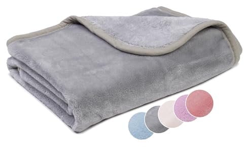 liebling Kuscheldecke Kids Cashmere Feeling Kinder Decke 100 x 150 cm, Silber, Premium Sofa Decke, Dicke warme Wohndecke, 500 gr. / m²