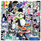 Adesivi per sci in inverno, 50 pezzi, skateboard, graffiti, per moto, snowboard, bagagli, auto, per bambini e ragazzi, impermeabili, in vinile