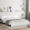 vidaXL White Engineered Wood Bed Frame with Headboard - Modern Bedroom Base/Bedstead 160x200 cm - Plywood Slats, Supportive Headboard