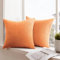 mosayt Kissenbezug 40x40 Orange 2er Set Cordsamt gestreiftes Muster Kissenbezüge Kissenhülle Dekokissen Sofakissen Couchkissen Winter Deko Kissenhüllen Bett Herbst Wohnzimmer