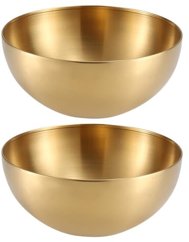 Alipis 2 Piezas ensaladera de Acero Inoxidable Ensalada de Huevo tazones de Sopa de Metal Mixing Bowl fruteros Cuenco para Servir ensaladera de Cocina Familiar Bol de arroz Accesorios