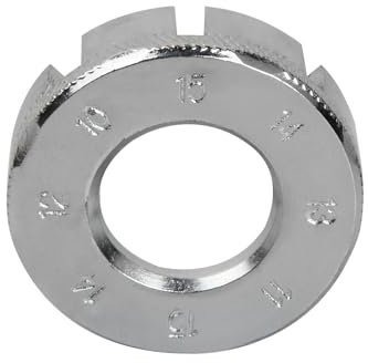 Nivofu Llave de Radios de Bicicleta, Llave de Radios de 8 Vías, 6 Tamaños 10-15 Calibre, Tensor de Radios, Herramienta para Radios de Bicicleta para Reparar y Ajustar Radios - Plata