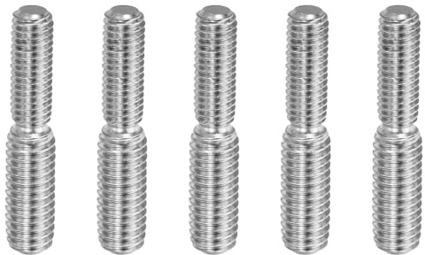 PATIKIL Tornillo Perno Roscado de Doble Extremo M5*M6*30 Paquete de 5 Pernos de Varilla de Acero Inoxidable 304 Adaptador Reductor de Rosca para Herrajes de Muebles Longitud 30mm