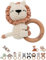 wunderwunsch® - Personalisierter Beißring Baby - Niedlicher Greifling für Baby's ab 0 Monate - Babyrassel mit Name als Baby Geschenk für Mädchen und Jungen (Löwe liegend,mit Name)