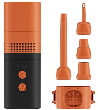 Shkalacar 5 kPa Tragbare Luftpumpe, 20W Elektrische Luftkompressor 6000mAh mit Taschenlampe, Wiederaufladbare Pumpe für Schwimmhilfen, Schwimmringe, Campingunterlagen, Isomatten Aufblasartikel