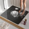 HITSLAM Tapis de Douche Antiderapant, 68x68cm Tapis de Baignoire Antidérapant avec Drain, Doux PVC Luffa Tapis de Bain pour Salle de Bain, Séchage Rapide, Noir