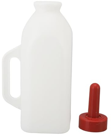 Kalbsfütterungsflasche, Verdickt, Auslaufsicher, Silikon-Nippel-Stillzubehör mit Griff, 2 L, Bauernhof, Weide (Aufrechter Milchtopf)