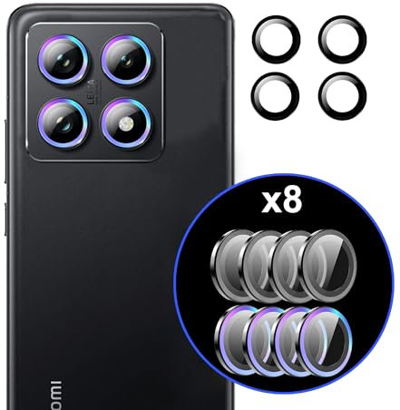 zZjoOoj Protection d'appareil photo pour Xiaomi 14T Pro, protection d'écran individuelle en verre trempé pour Xiaomi 14T Pro [HD Clear] [Multicolore + noir]