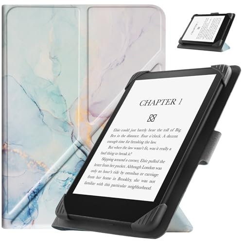 HGWALP Custodia universale per 6.8-7 pollici eReaders, sottile PU Custodia Cover con supporto compatibile con 6.8 pollici 7 pollici Kindle Paperwhite/Kobo/Voyaga/Lenovo/Sony eReaders-Mable Blue