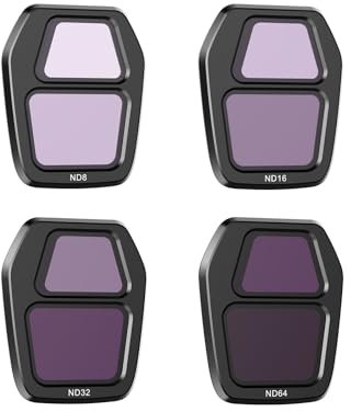 Uvafly Air 3S ND Filter, Kamera Objektiv Filter Set für DJI Air 3S Fly More Combo Drohnen Zubehör, 4er Pack (ND8/ND16/ND32/ND64)
