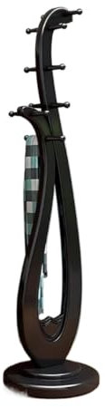 MEIZHITU GarderobenstÄnder Kleiderstange Neu Chinesische Garderobenständer Holzboden Einfache Moderne Garderobe Für Den Offener Kleiderschrank(Black)