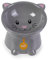 Nice Paws - Elevated Cat Bowl - Grey - 5oz - Ceramic Tilted Raised Dish Best for Kittens, Cats, Small Dogs