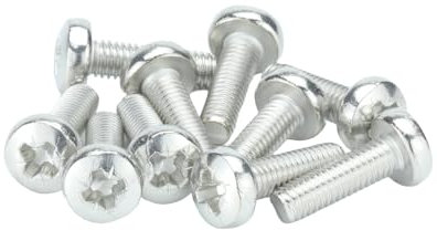 M6 (6mm x 20mm) Pozi Pan Head Machine Screws - BZP Steel (Pack of 20)
