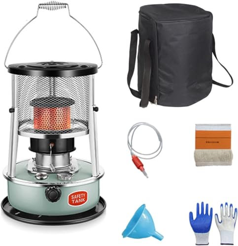 WXPXYBF 4,5 l Nicht elektrische Notraumheizung, tragbarer Petroleumofen, höhenverstellbar, zum Eisfischen, Wandern, Überleben, Notfallterrasse (Seeblau B)