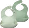 Moonkie Silikon Lätzchen Baby 3er-Set, BPA-frei Abwaschbar Baby Lätzchen Wasserdicht Weich Langlebig Verstellbare Silikon Lätzchen für Babys und Kleinkinder (Frosted Mint/Celadon Grün)