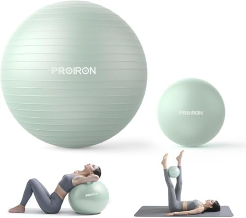 PROIRON Anti-Burst Pregnancy Yoga Ball & Soft Small Pilates Ball, Set of 2 | 55-75cm & 25cm, Non Slip Extra Thick Exercise Swiss Balls with Pump, for Labour, Gym, Stability, Fitness, Physio, Core