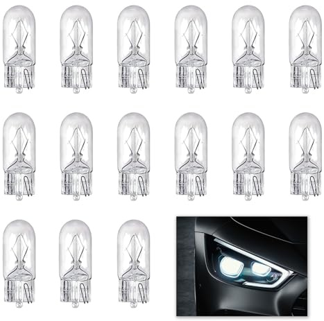 15 Pack 501 W5W T10 Car Bulbs, 12V 5W Side Car Light Bulbs, Car Sidelight Bulbs License Plate Dashboard Reverse Parking, High Brightness Error-Free Operation, Easy Installation for Enhanced Visibility