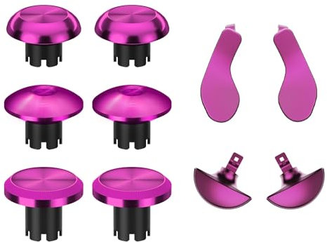 Hzxkqmil Thumbsticks de Metal para PS5 Edge Controller, 6 Joystick Palancas Analógicas 4 Palas Traseras Botones de Disparo Accesorios de Repuesto para PS5 Edge Mando, Rosa Rojo