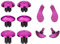 Hzxkqmil Baguettes de Pouce en Métal pour PS5 Edge Manette, 6 Joystick Stick Analogiques 4 Palettes Arrière Boutons de Déclenchement Interchangeable pour PS5 Edge, Rouge Rosé