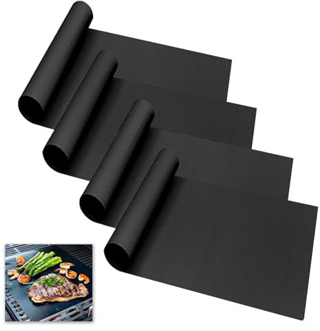 Oven Liners for Fan Assisted Ovens, Oven Liners for Bottom of Oven, Oven Shelf Protectors 40x50cm, Oven Mats Non Stick Silicone Reusable, Large Teflon Oven Liners, Non-Stick Grill Mats (4)