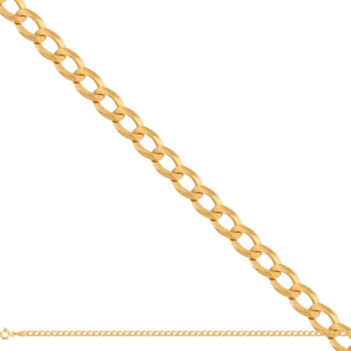 Rodium – Goldkette 14 Karat (585) Unisex, Goldkette Damen und Goldkette Herren, Cuban Chain, Panzerkette Gewicht 1.70g, Gold Kette Breite 1.40mm, Länge 45cm, Unisex Necklace