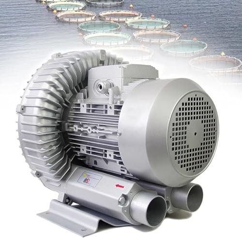 Ventilateur Vortex Haute Pression, Ventilateur régénératif pour l'aquaculture, Ventilateur centrifuge Industriel Puissant, Pompe à air Vortex, Pompe à Vide, aérateur d'étang à Poissons(120W/220V)
