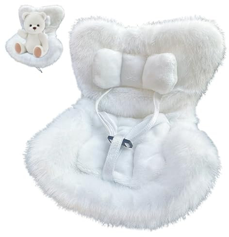 Puppen-Autositz weicher Plüsch-Babypuppen-Autositz mit pelzigem Kissen und Sicherheitsgurt perfekt für Kinder Erwachsene
