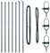 vidaXL 7 Teile Zaunpfosten Grün Ø32 mm 210 cm Galvanisierter Stahl Langlebig und Wetterfest Zaun Zubehör Pfosten Garten Außen Modern Hoch Zylindrisch