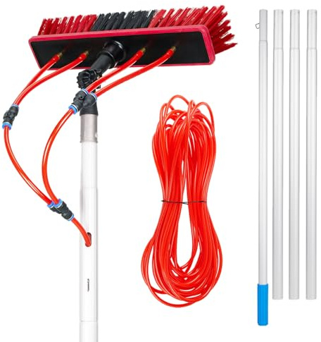 XNKLPY 3~12m Adjustable Window Cleaning Pole Cleaning Broom With 180° Rotatable Brush Head Telescopic Aluminum Pole For Solar Panels Photovoltaic Cleaning 55CM Brush 7M