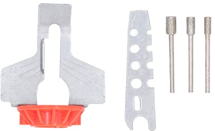 Chainsaw Sharpening Attachment Kit, Steel Rotate Tool Set with Files Ruler, Professional Chainsaw Chain Maintenance Accessory for Job Site Use (Red)