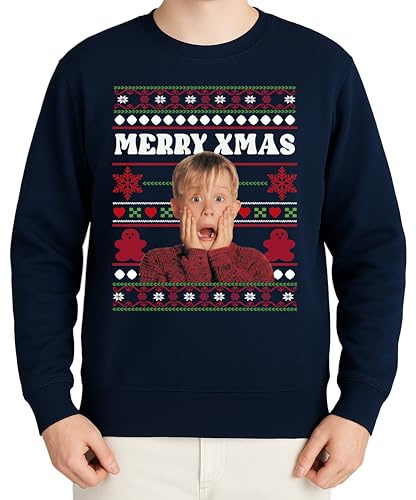 WriteFusion Kevin Allein zu Haus Xmas – Festliche Weihnachtskleidung, Geschenkidee, Frohe Weihnachten, Xmas Design, Santa, Winter Pullover