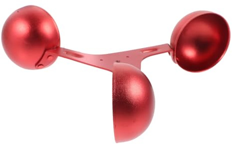 PLAFOPE Capteur de Vent à 3 Coupelles en Alliage D'aluminium, Diamètre 200 Mm, Outil de Mesure du Vent Professionnel pour Anémomètre, Coupelle Rouge pour Surveillance Météorologique