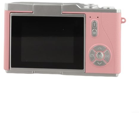 4K CCD Digitalkamera 48MP mit 8X Digitalzoom und 180° Flip Screen für Schüler und Anfänger, kompakte tragbare Fotografie Kamera in Schwarz (Pink 32G)