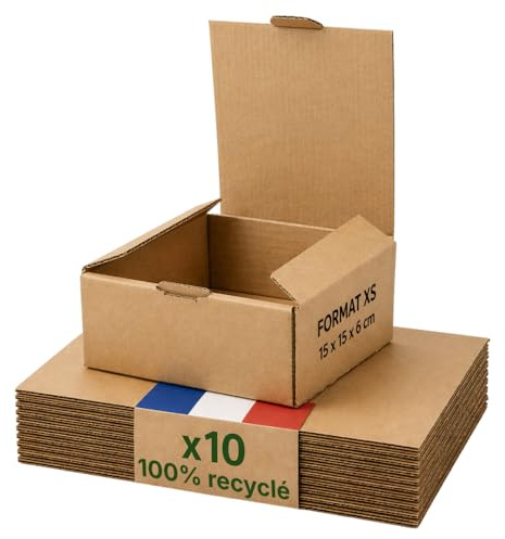Karton Verpackung XS – Set 10 – 15 x 15 x 6 cm – verstärkt – Schmuck, Kosmetik, Proben Life Pack