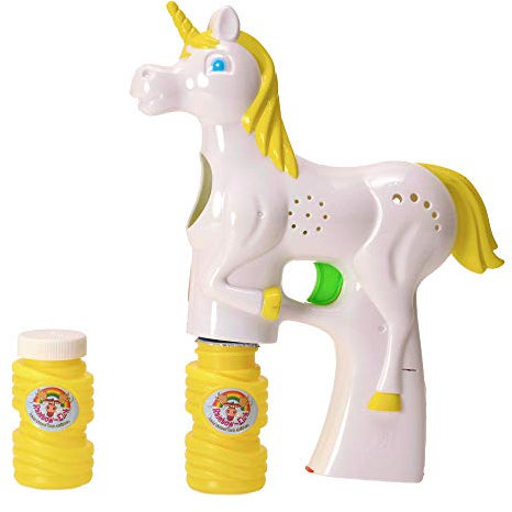 Einhorn Seifenblasenpistole mit Licht in weiß - Seifenblasen Pistole
