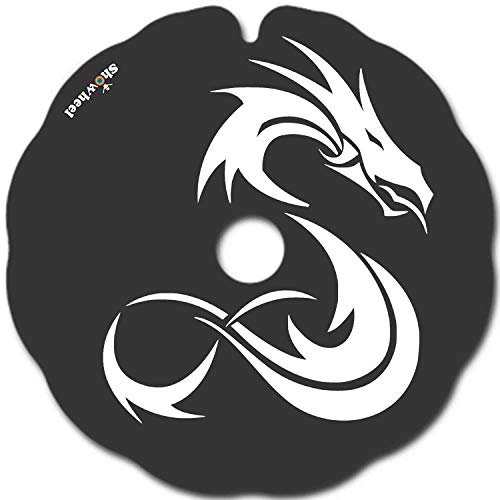 Flasque: Protège-Rayon Fauteuil Roulant (Paire) pour Main Courante de 51,51 à 52,50cm de Diam. Extérieur, Fixation Ronde - Dragon blanc