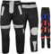 Motorradhose Herren mit 2CE Protektoren - Winddicht Biker Quad textil Hosen - Wash- & Abnehmbar Thermo-Futter, Kombi-Reißverschluss, Elastischer Bund - aus 4 Schichten & 2 Zipper Taschen Grau - 62