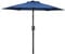 Simple Deluxe Sombrilla de patio con botón de inclinación, manivela y 8 varillas resistentes para jardín, terraza, césped, patio trasero y piscina, color azul