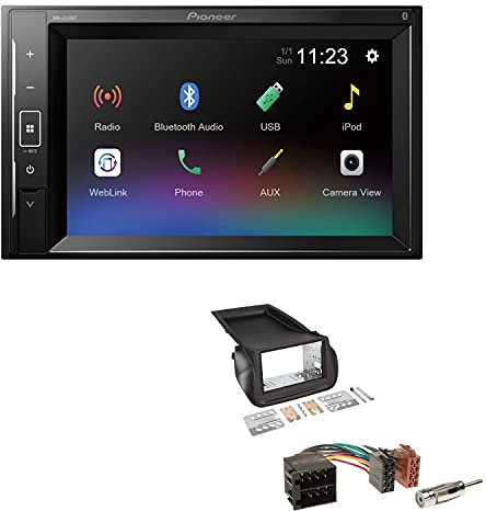 Pioneer DMH-A240BT 2-DIN Autoradio Bluetooth USB passend für FIAT Fiorino ab 2008 schwarz