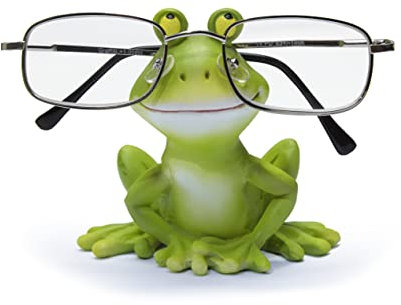 By Bers Brillenhalter Frosch König sitzend handbemalt, lustig, für Spaßversteher & Junggebliebene, schön für die erste Brille,
