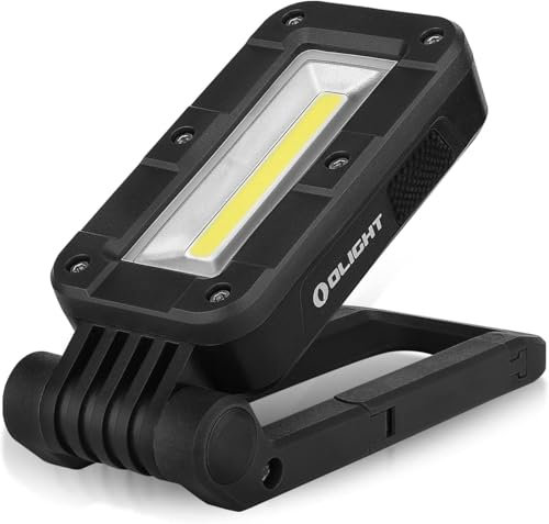 OLIGHT Swivel Lampe de Travail LED et COB Rechargeable avec Type-C,Lampe d'Inspection Portable Magnétique avec Crochet,Lampe de Chantier Orientable 180° pour Camping, Atelier, Urgence(Noir)